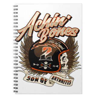Achin Bones | Biker motorcycle retro Notebook