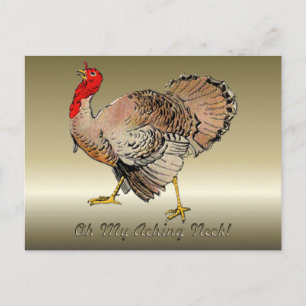 Aching Neck Turkey Postcard