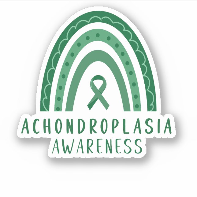 Achondroplasia Green Rainbow Ribbon Awareness  (Front)
