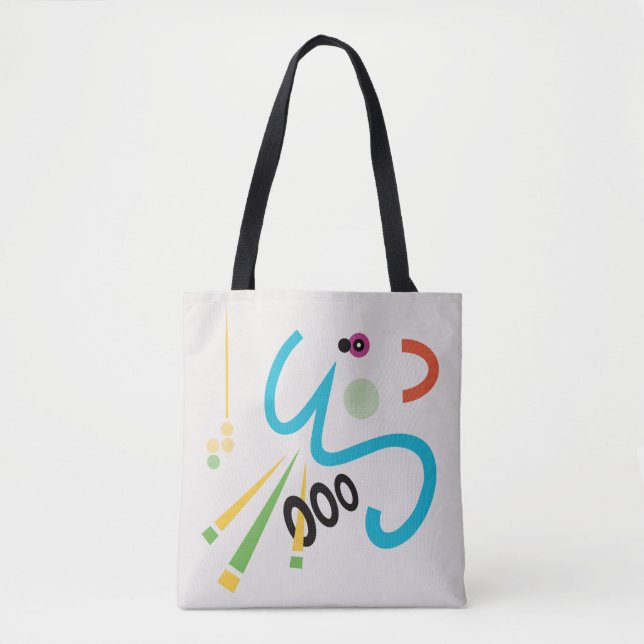 Achoo Abstract Modern Art Smilelines Tote Bag (Front)
