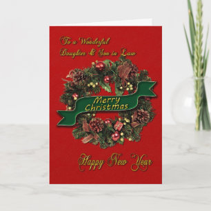 AChristmas Wreath for Daughter & Son-in-Law Holiday Card