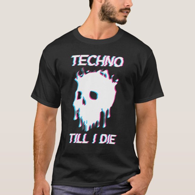 Acid Face Tekno Rave Music Hard Techno Raver Dark  T-Shirt (Front)