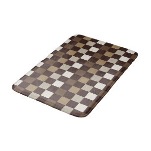 Acid green black checkerboard pattern bath mat