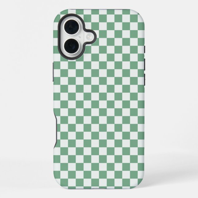 Acid green black checkerboard pattern Case-Mate iP iPhone Case (Back)