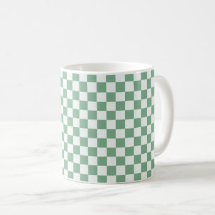 Acid green black checkerboard pattern coffee mug