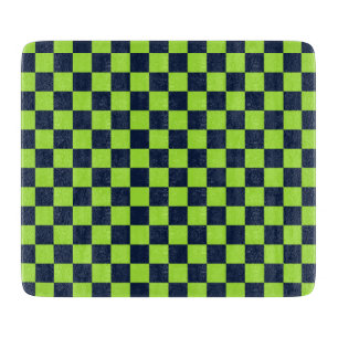 Acid green black checkerboard pattern cutting boar board