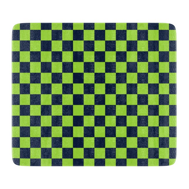 Acid green black checkerboard pattern cutting boar board (Front)