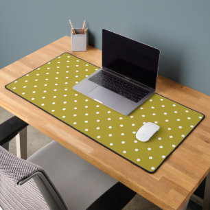 Acid green black checkerboard pattern desk mat