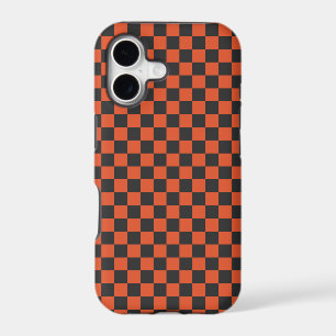 Acid green black checkerboard pattern iPhone case
