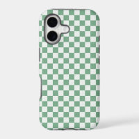 Acid green black checkerboard pattern iPhone case