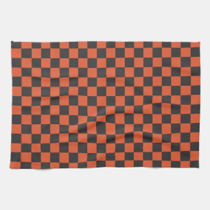 Acid green black checkerboard pattern kitchen towe tea towel