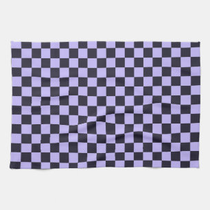 Acid green black checkerboard pattern kitchen towe tea towel