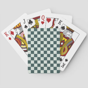Acid green black checkerboard pattern poker cards
