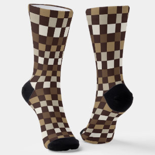 Acid green black checkerboard pattern socks