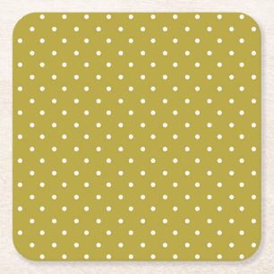 Acid green black checkerboard pattern square paper coaster