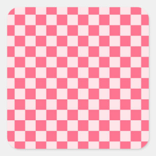 Acid green black checkerboard pattern square stick sticker