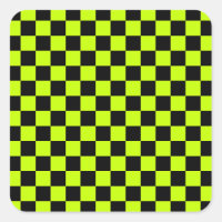 Acid green black checkerboard pattern