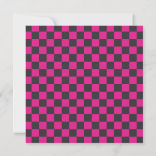 Acid green black checkerboard pattern thank you ca card
