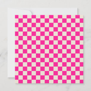 Acid green black checkerboard pattern thank you ca card