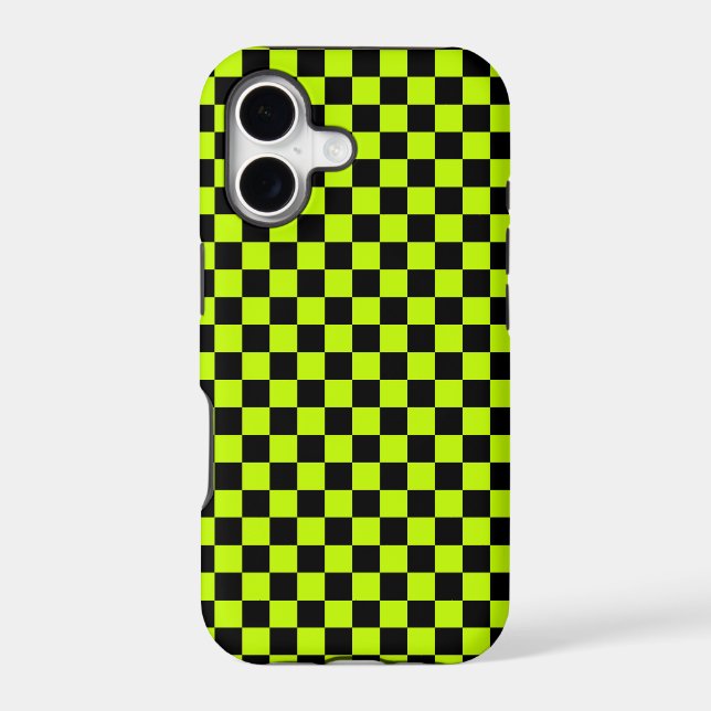 Acid green black chequerboard pattern (Back)