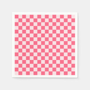 Acid green black chequerboard pattern napkins