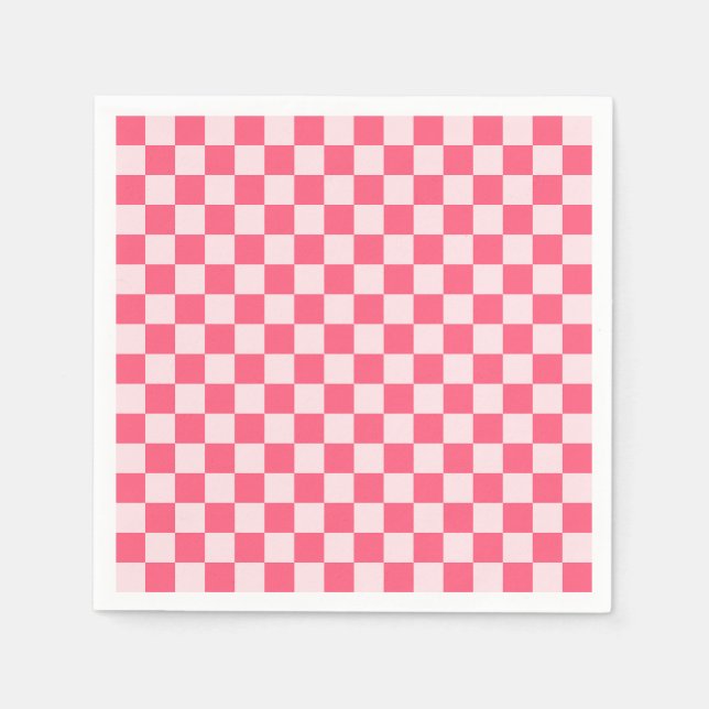 Acid green black chequerboard pattern napkins (Front)