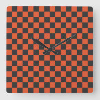 Acid green black chequerboard pattern square wall