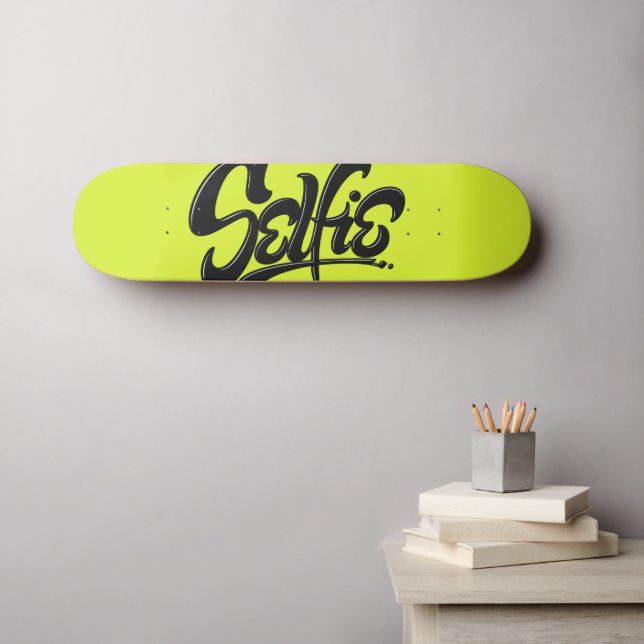 Acid Green Graffiti Selfie Street Art Lettering Skateboard (Wall Art (Horz))