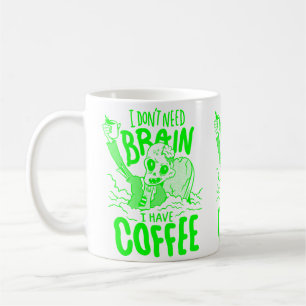acid green halloween coffee drinking zombie mug