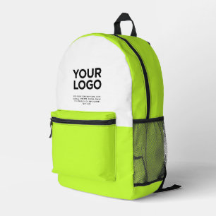 Acid Green   Personalized Business Logo and Text Printed Backpack