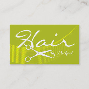 Acid Green Solid Hair Stylist Appointment #6 Card