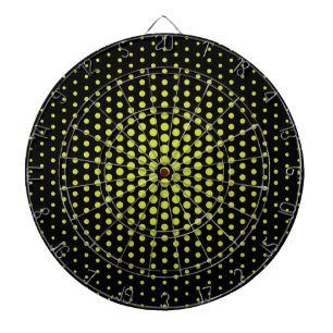 Acid Green Techno Dots Modern Black Dartboard
