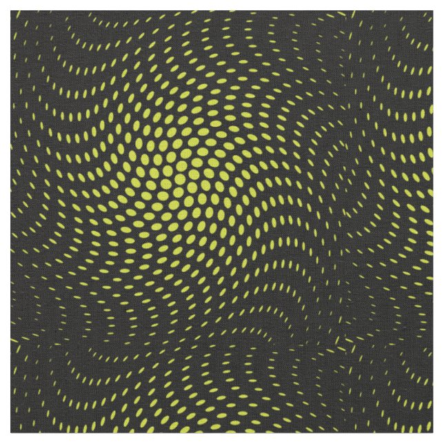 Acid Green Twist Polka Dots Pattern Fabric (Close Up)