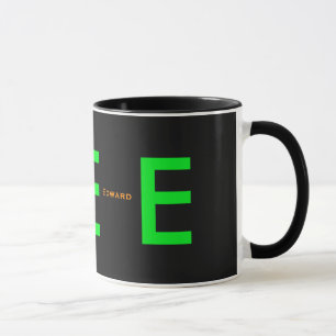 acid neon green personalised mug