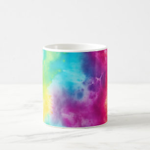 Acid neon rainbow tie dye coffee mug