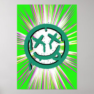 Acid Punk Road Trip Print Psychedelic Neon Wall