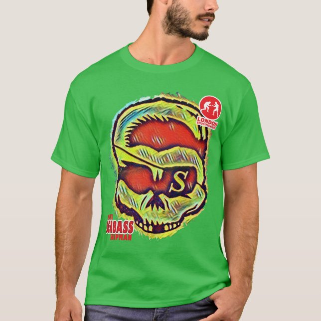 Acid Seabass Skull design T-Shirt (Front)