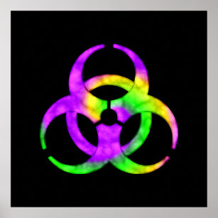 Acid Spiral Biohazard Symbol Poster