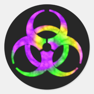 Acid Spiral Biohazard Symbol Sticker