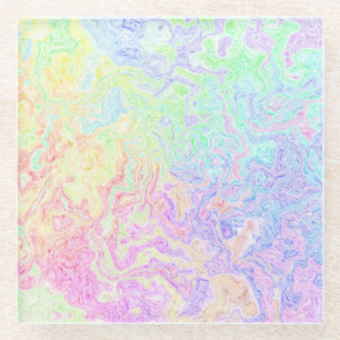 Acid Trip Swirls Glass Coaster