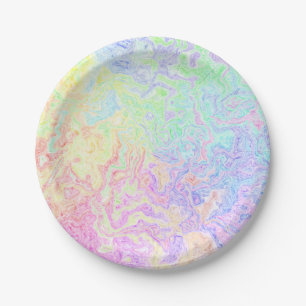 Acid Trip Swirls Paper Plate