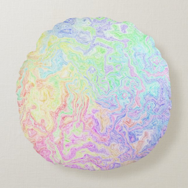 Acid Trip Swirls Round Cushion (Front)