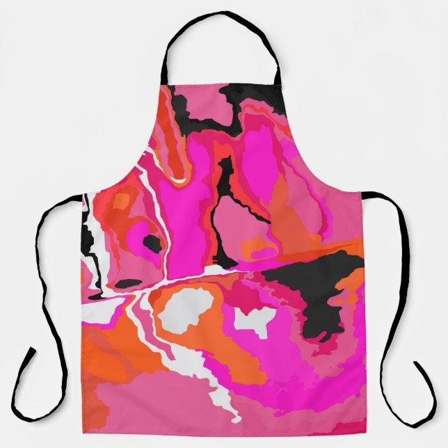 Acid Vivid Digital Psychedelic Bright Background.  Apron (Front)