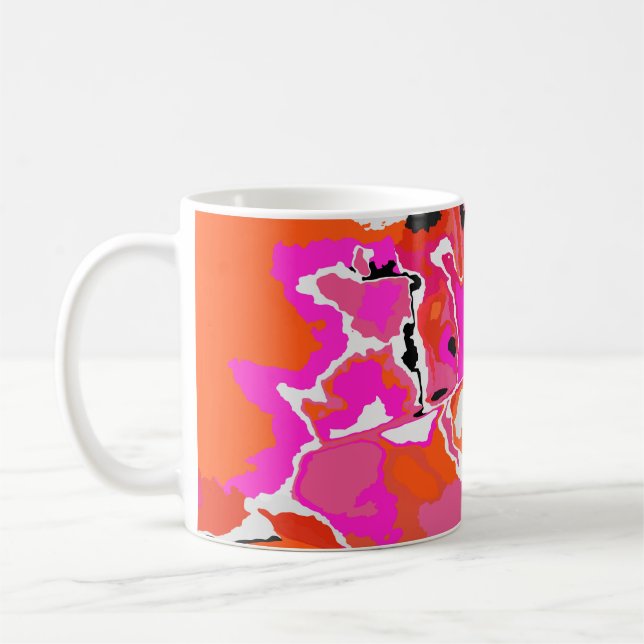 Acid Vivid Digital Psychedelic Bright Background.  Coffee Mug (Left)