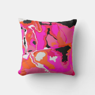 Acid Vivid Digital Psychedelic Bright Background. Cushion