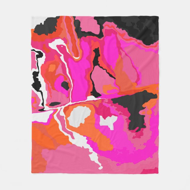 Acid Vivid Digital Psychedelic Bright Background.  Fleece Blanket (Front)