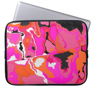 Acid Vivid Digital Psychedelic Bright Background. Laptop Sleeve