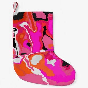 Acid Vivid Digital Psychedelic Bright Background. Small Christmas Stocking