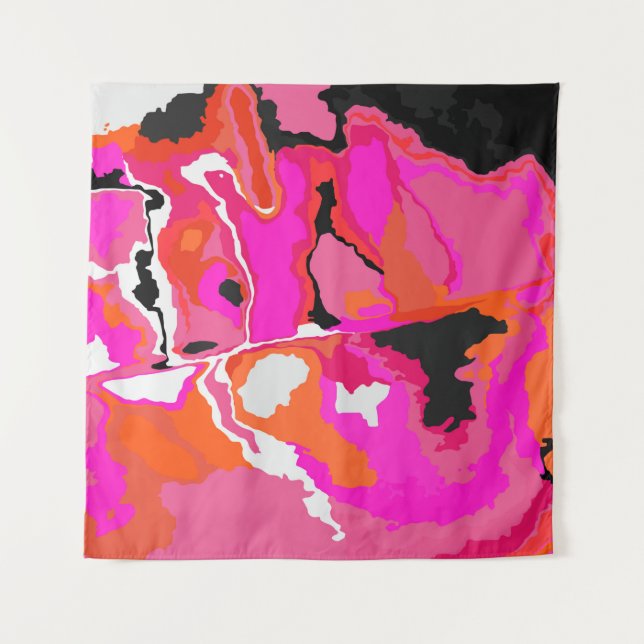 Acid Vivid Digital Psychedelic Bright Background.  Tapestry (Front)