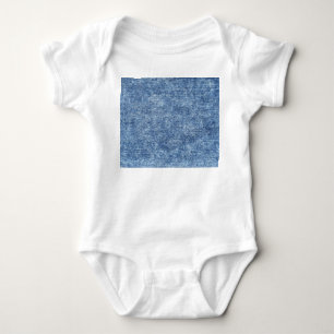 Acid wash blue denim, close-up texture. baby bodysuit